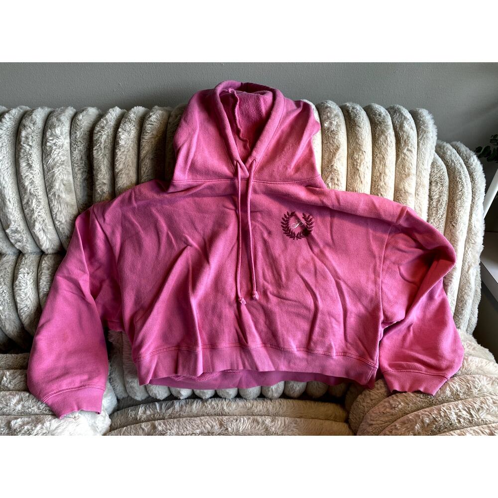 Victoria Secret Pink Crop Top Oversized Hoodie Size XL